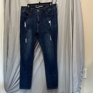 Distressed Blue Jeans